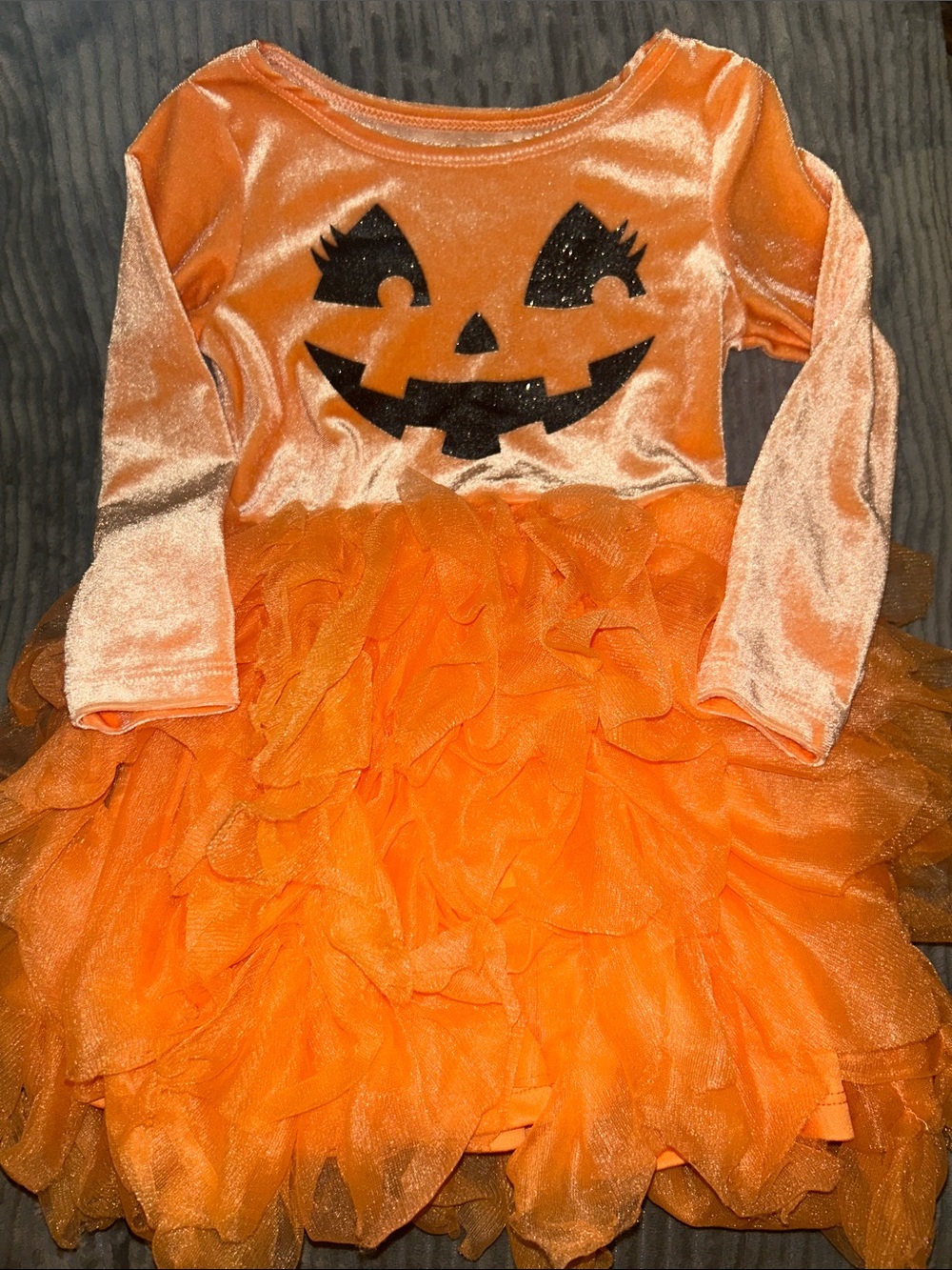 MAD Engine Orange Velvet Pumpkin Tulle Halloween Dress